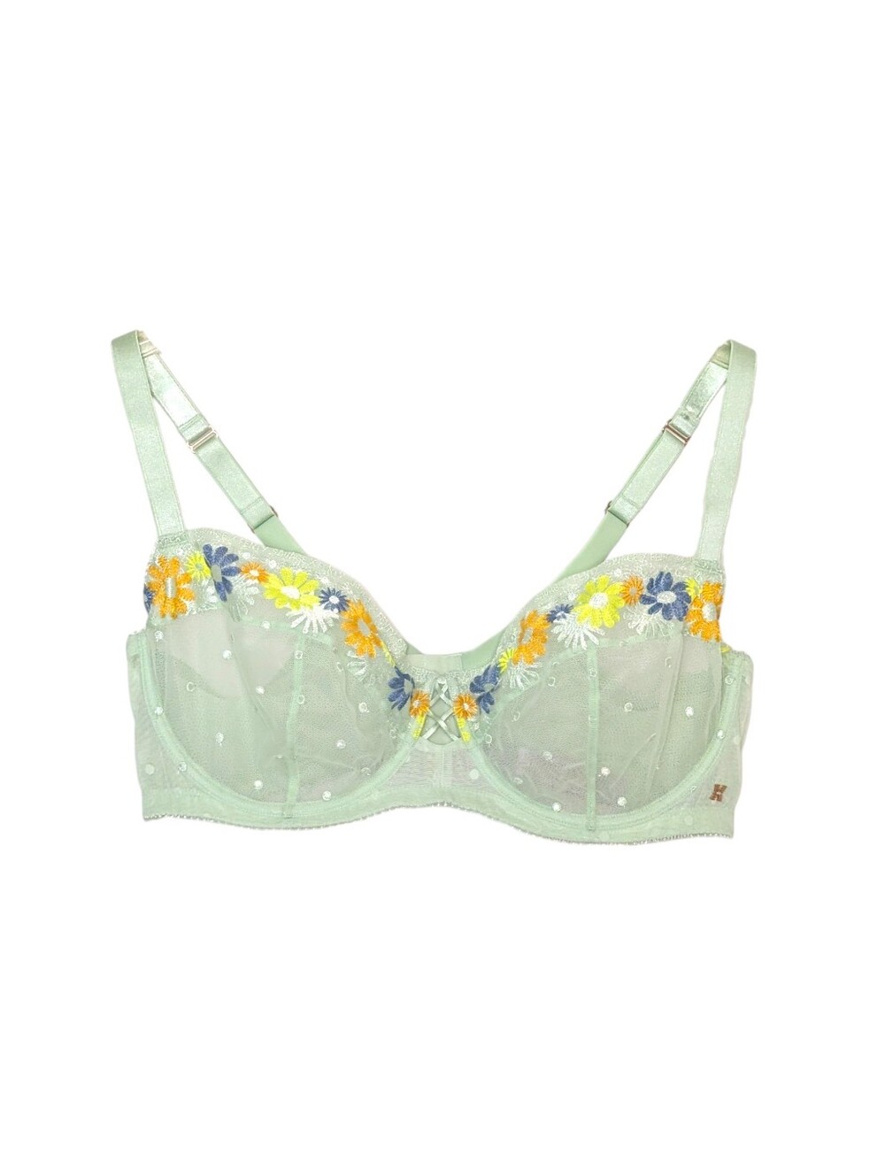 Savage X Fenty Free Spirit Floral Embroidered Unlined Balconette Bra |  Size 40F